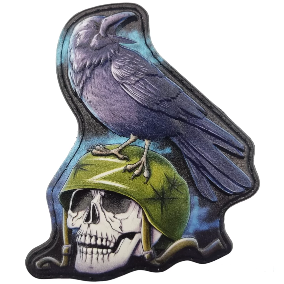 Патч объемный 3D Череп и ворон на липучке (07131079)