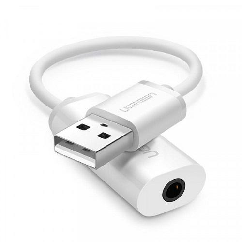 Звуковая карта UGREEN US206 30712 внешняя USB AUX jack TRRS Mic&Ear ALC4042 White (573260) - фото 3