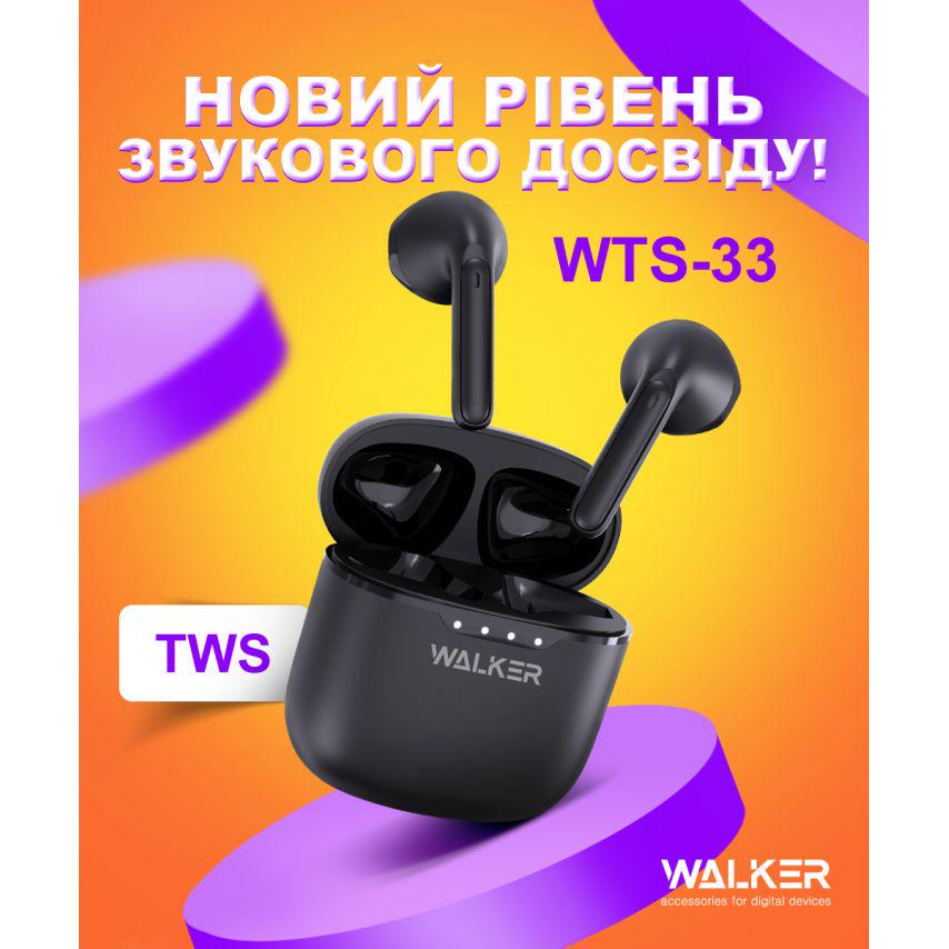 Навушники Bluetooth WALKER WTS-33 Black - фото 2