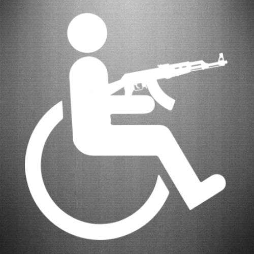 Наклейка Інвалід з АК-47 13,4x15 см Білий (21557837)