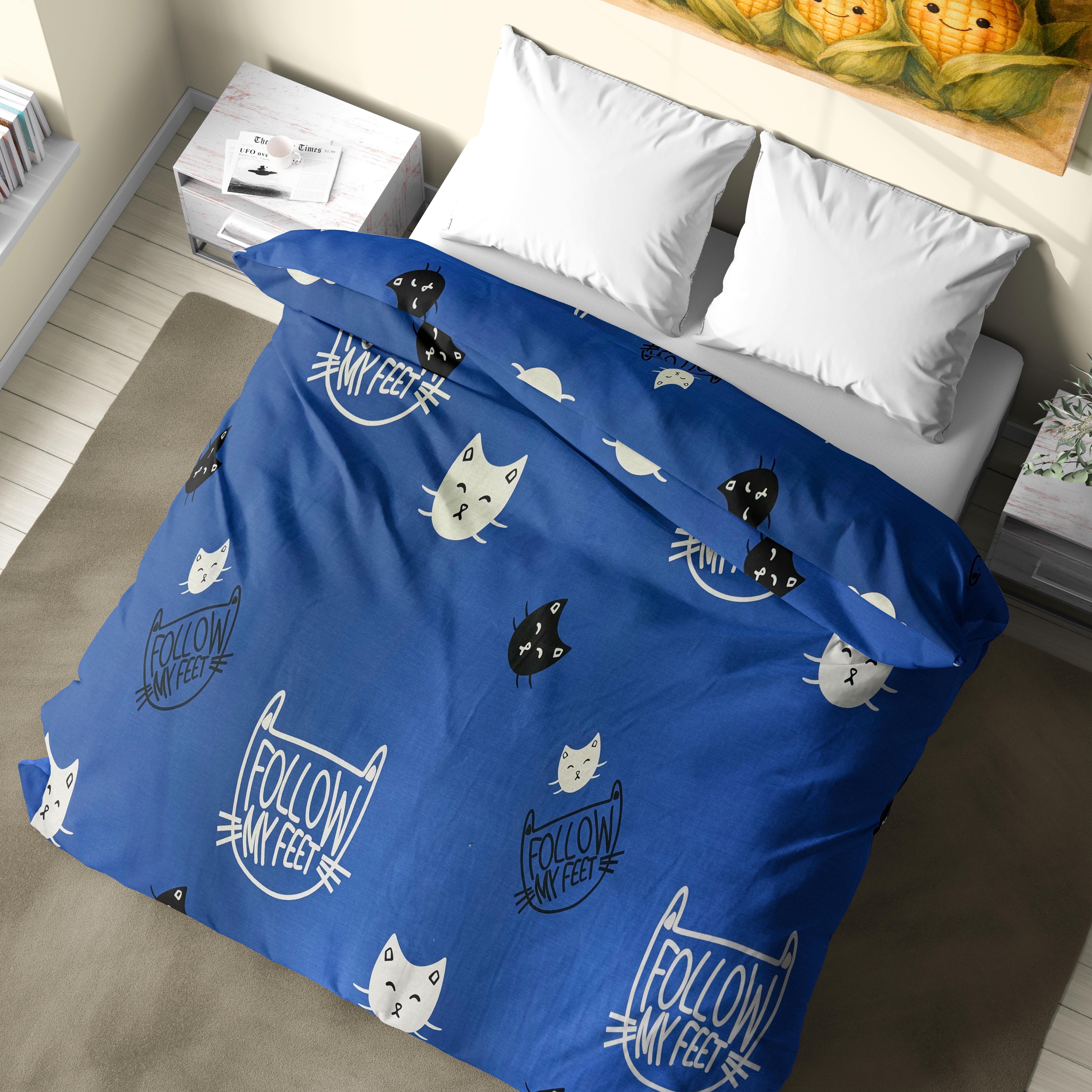 Пододеяло из бязи Follow my feet полуторное 150х220 см Синий (GLux-1205B/x150p)