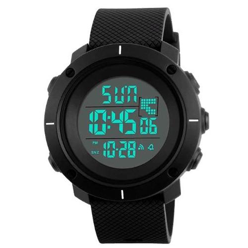 Годинник наручний чоловічий Skmei 1213BK 50 мм з підсвічуванням Black (13103638)