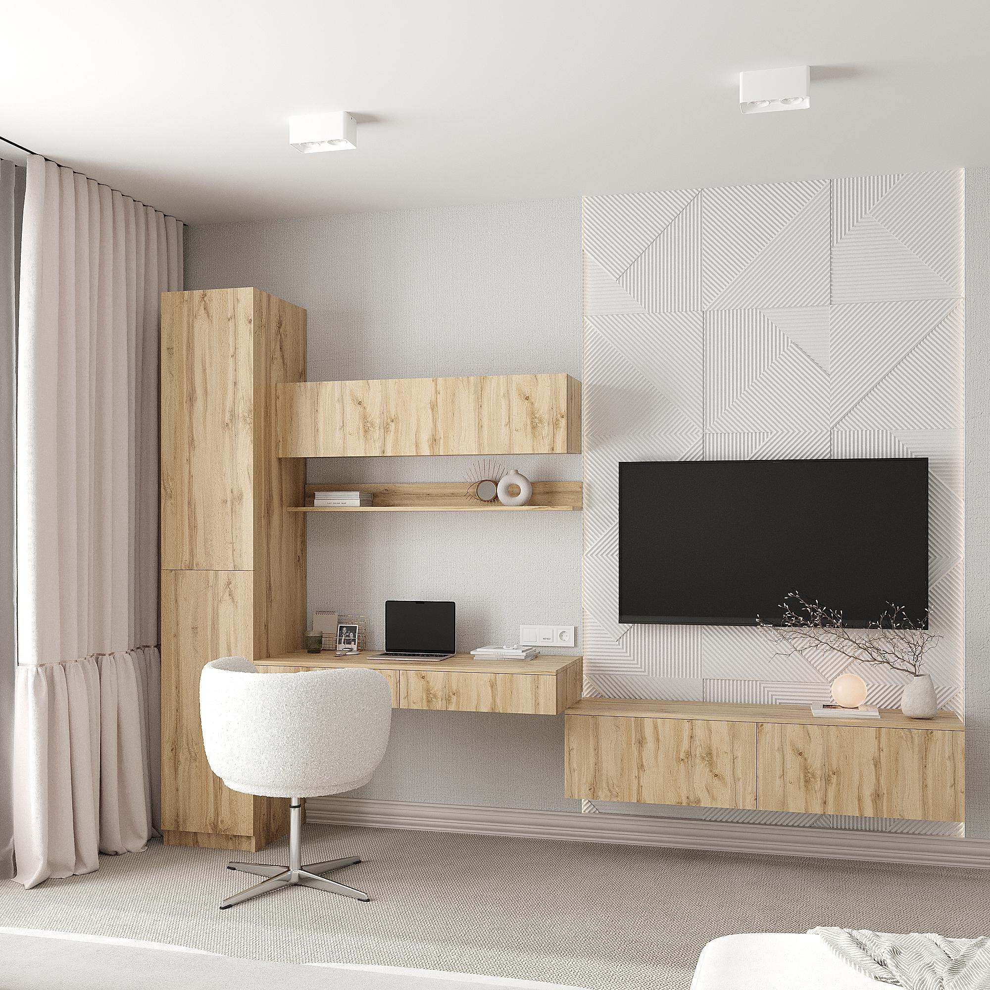 Комплект мебели Эйр пенал/стол подвесной/полка/тумба Дуб тахо (28523395)