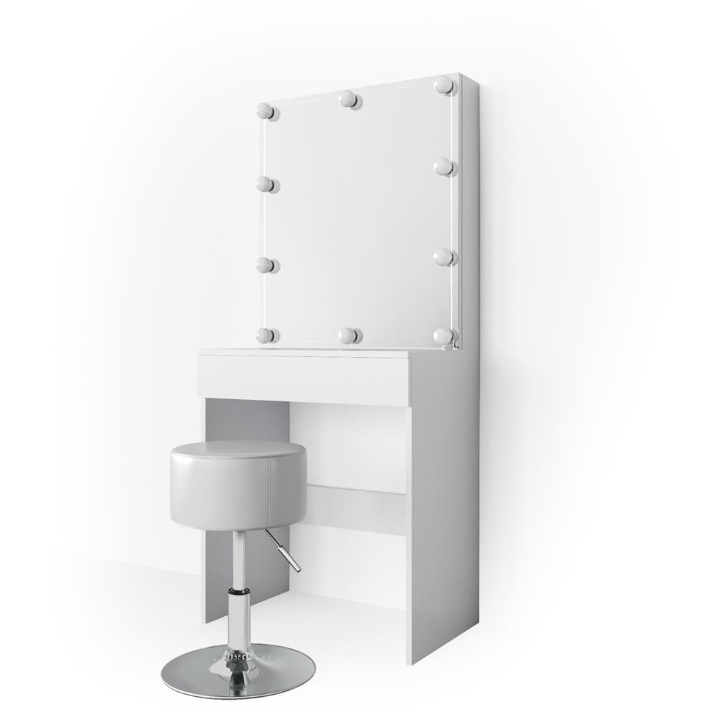 Туалетний стіл Vicco Melle з підсвічуванням та стільцем Білий