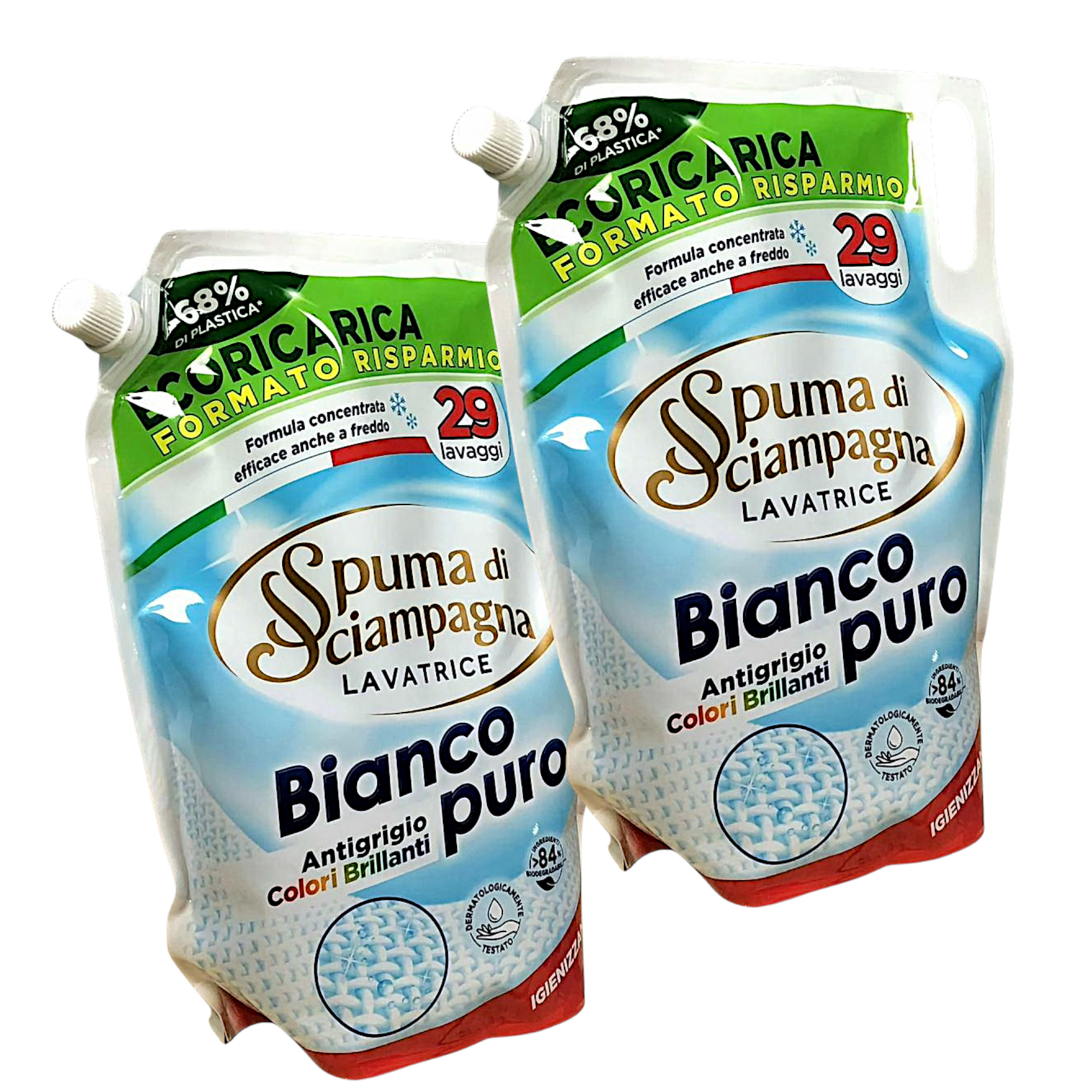 Набор геля концентрата для стирки белого Spuma Di Sciampagna Bianco Puro 29 стирок 1,305 л 2 шт. (15430-2)