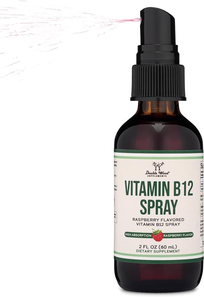 Витамин B12 Double Wood Vitamin B12 Spray 1500 mcg Methylcobalamin Raspberry 60 мл 500 мкг