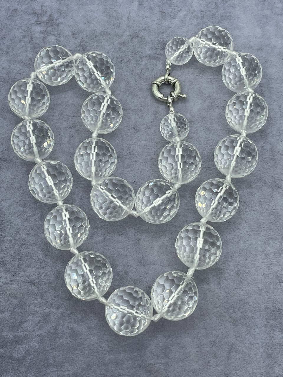 Бусы горный хрусталь 20 мм 45 см Бесцветный (3360)