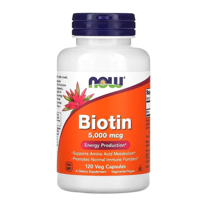 Біотин NOW Biotin 5000 мкг 120 капс. (08641-01)