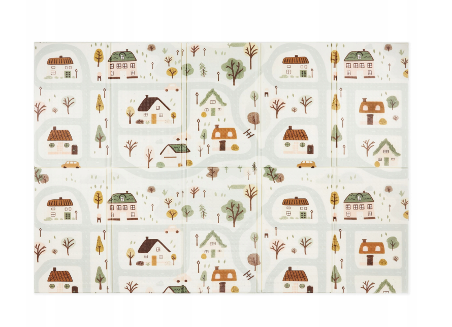 Коврик двухсторонний складной пенопластовый R20 180x120 см Очаровательный городок/Песочный-бежевый (100907)