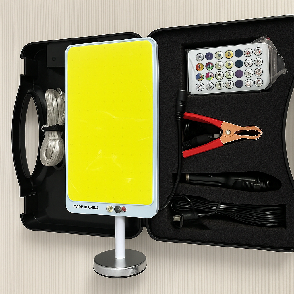 Фонарь уличный LED для кемпинга на штативе с пультом и солнечной батареей ZJ-HW006 зарядка от USB-порта Черный (ZJHW006)