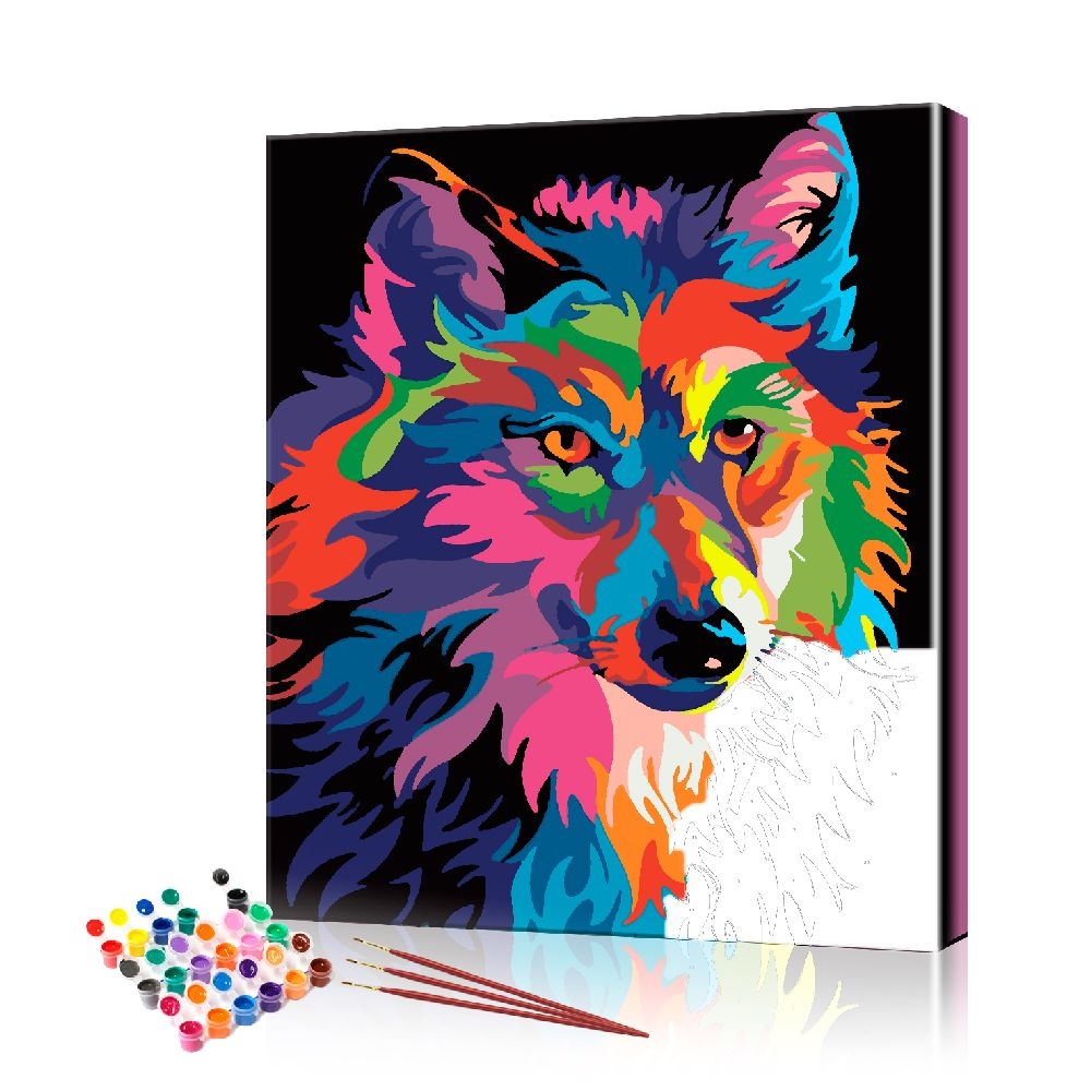 Картина по номерам ArtSale Цветной волк PBN0509 40х50 см