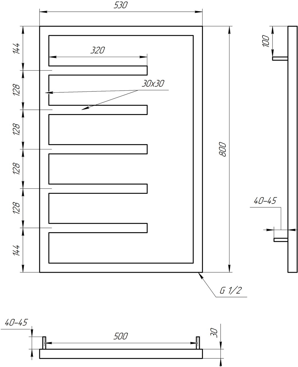 Полотенцесушитель S-Mix Combo 800х530 мм Черный (1150402436) - фото 2 Полотенцесушитель S-Mix Combo 800х530 мм Черный (1150402436) - фото 2