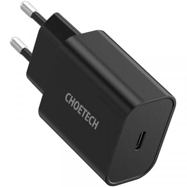 Зарядний адаптер Choetech Q5004-EU-BK USB-C 20 Вт Чорний (621730)