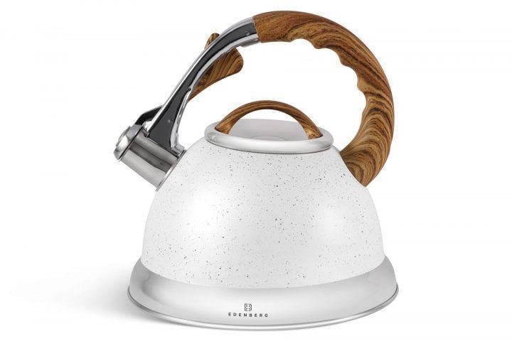 Чайник Edenberg 3 л из нержавеющей стали со свистком Белый (EB-8852)