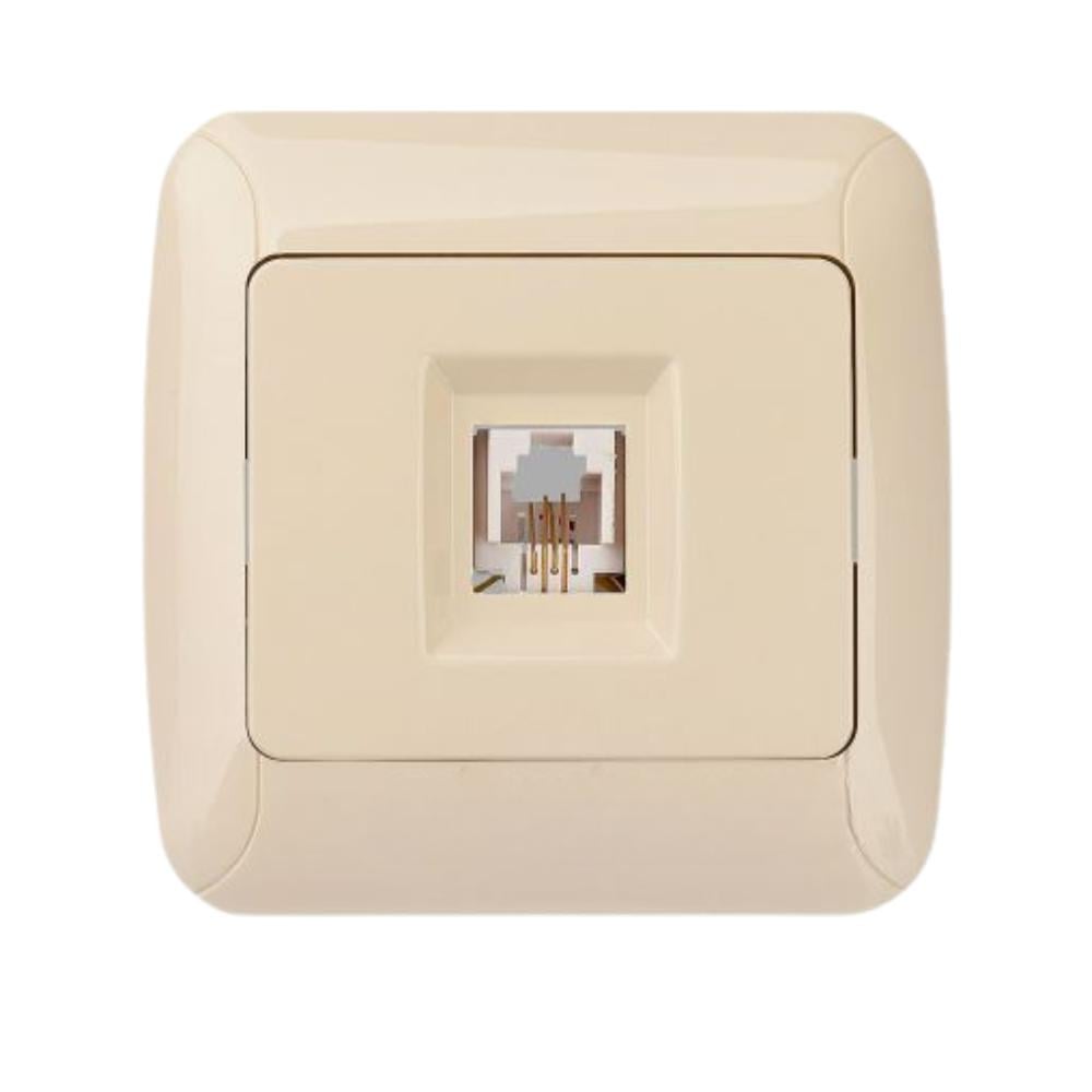 Розетка телефонна Gunsan Fantasy 1231200161120 Кремовий Розетка телефонна Gunsan Fantasy 1231200161120 Кремовий