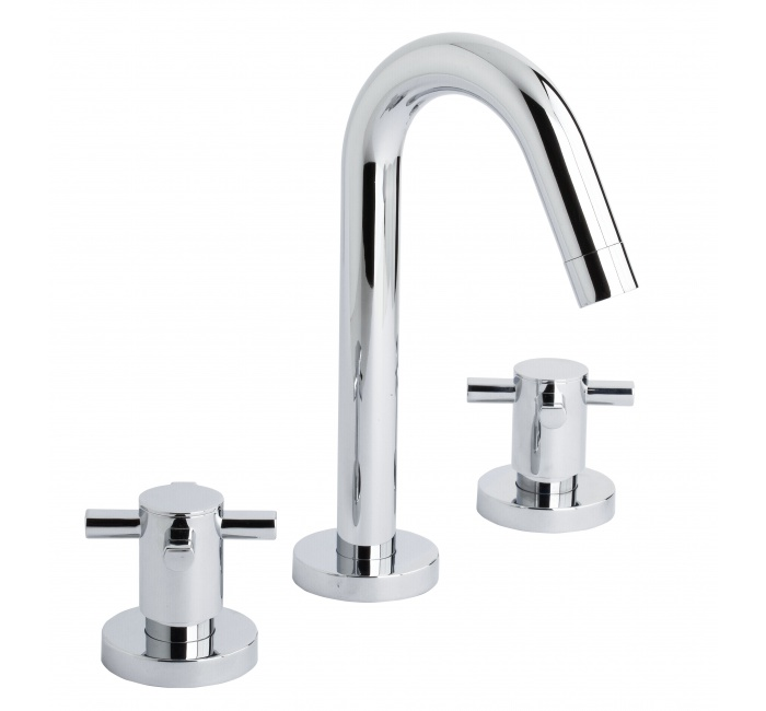 Змішувач для раковини GENEBRE KROSS 68125 08 45 66 на три отвори Хром (81683)