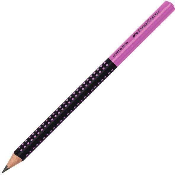 Карандаш чернографитный Faber-Castell GRIP Jumbo 2001 НВ Черный/розовый (511911) Карандаш чернографитный Faber-Castell GRIP Jumbo 2001 НВ Черный/розовый (511911)