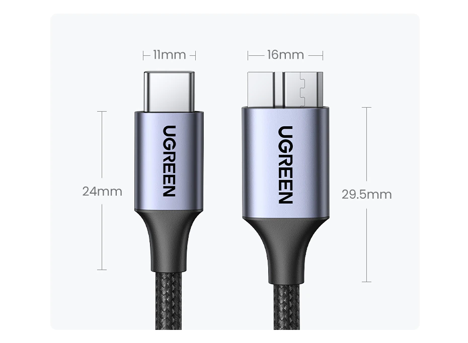 Кабель UGREEN US565 USB-C to micro USB-B 15W 0,5 м Aluminium Space Grey (15231) - фото 8