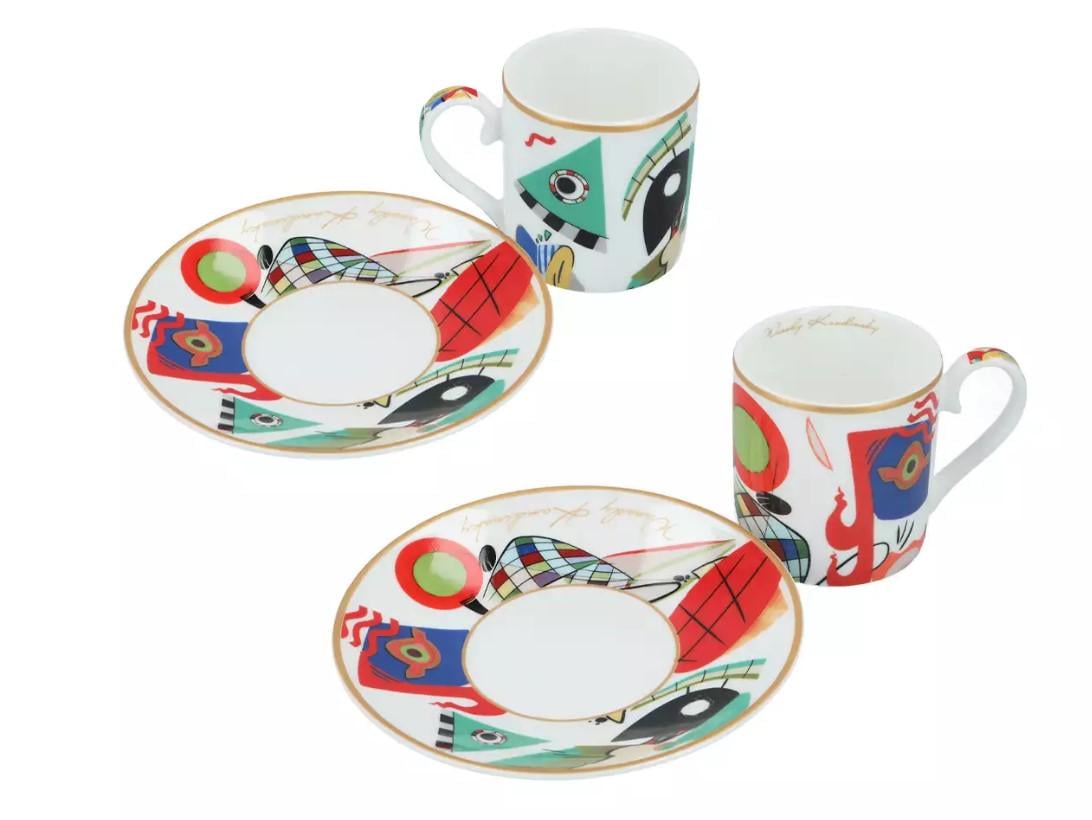 Набор кофейный Carmani В. Кандинский Муза 2 чашки с блюдцами 120 мл (046-0109) Набор кофейный Carmani В. Кандинский Муза 2 чашки с блюдцами 120 мл (046-0109)