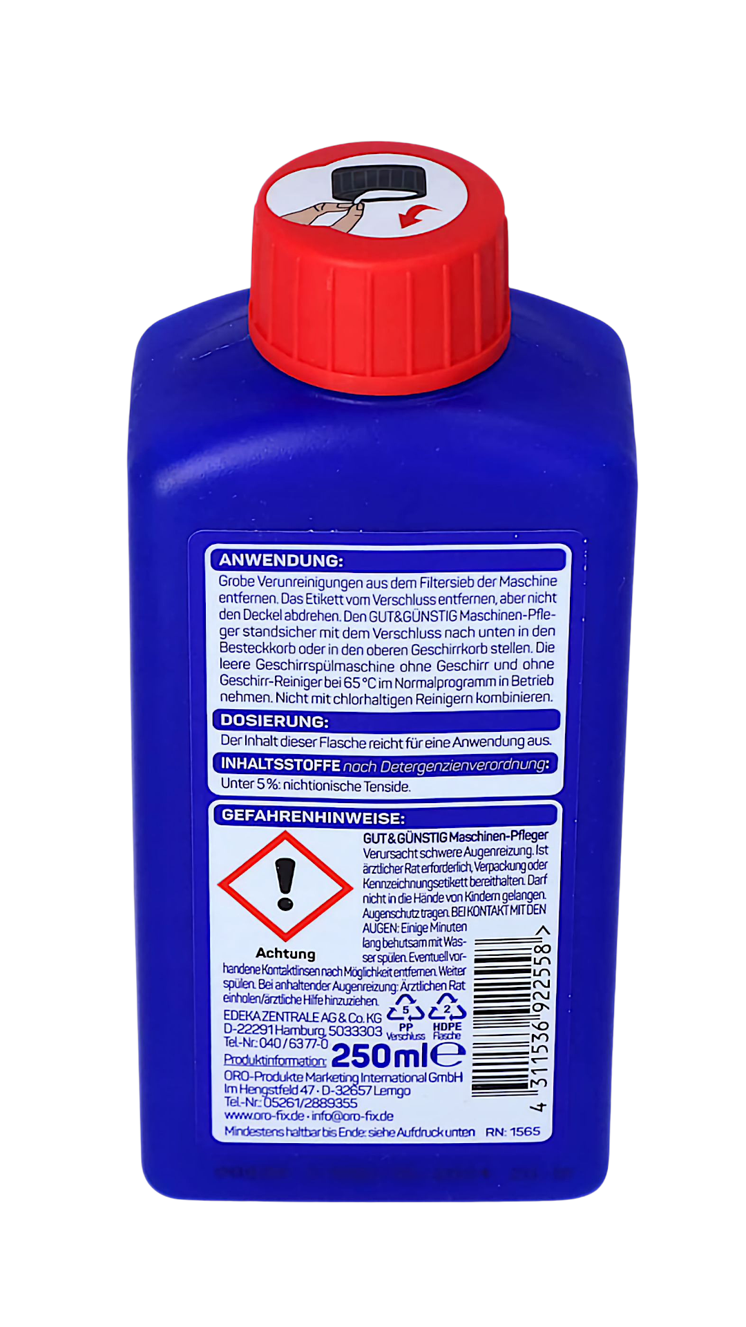 Очиститель жидкость для пусодомоечных машин Edeka Gut&Gunstig Maschinen Pfleger 250 мл (035993) - фото 3