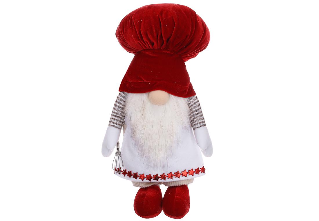 Мягкая игрушка новогодняя Сидящий гном-повар 20х16х47 см (877-338)