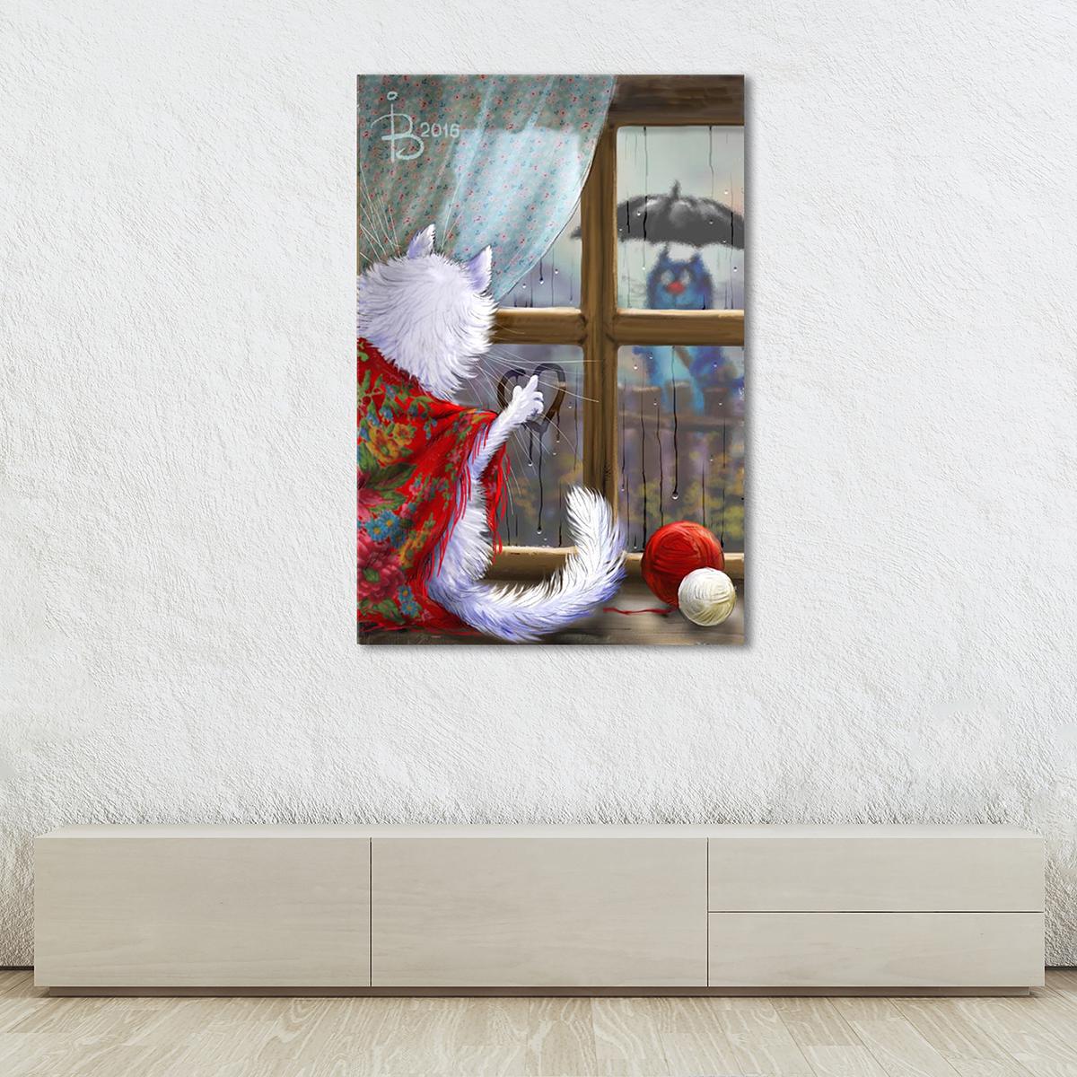 Модульная картина Любовь в дождливую погоду 1 модуль 50x75 см (_rinaz_20162225045)