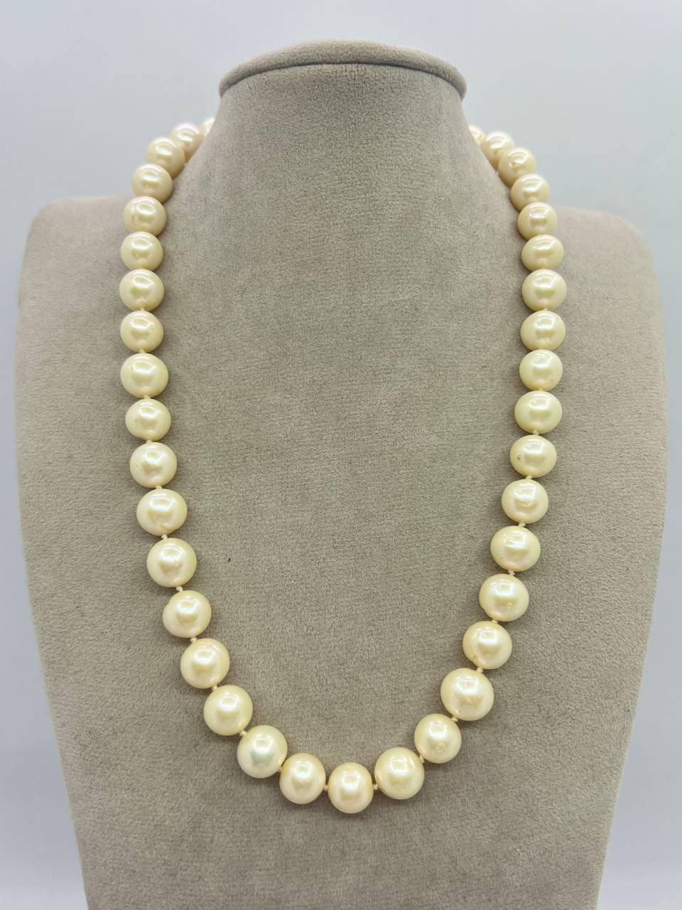 Бусы жемчуга 10 мм 42 см Белый (11612)