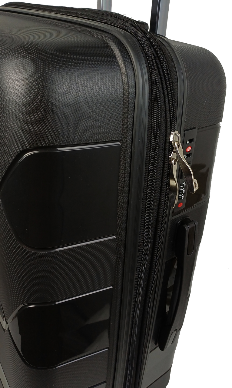 Чемодан пластиковый средний Reymond из полипропилена 80 л Черный - фото 9