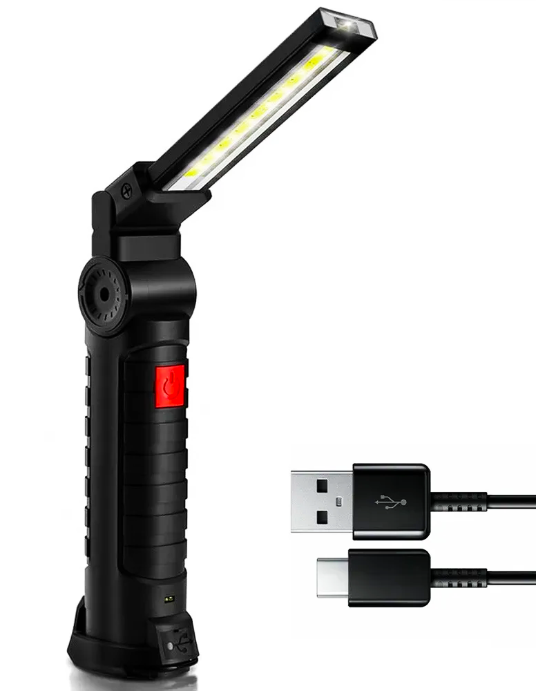 Ліхтарик складаний на магніті 5 режимів від USB COB (234581591)
