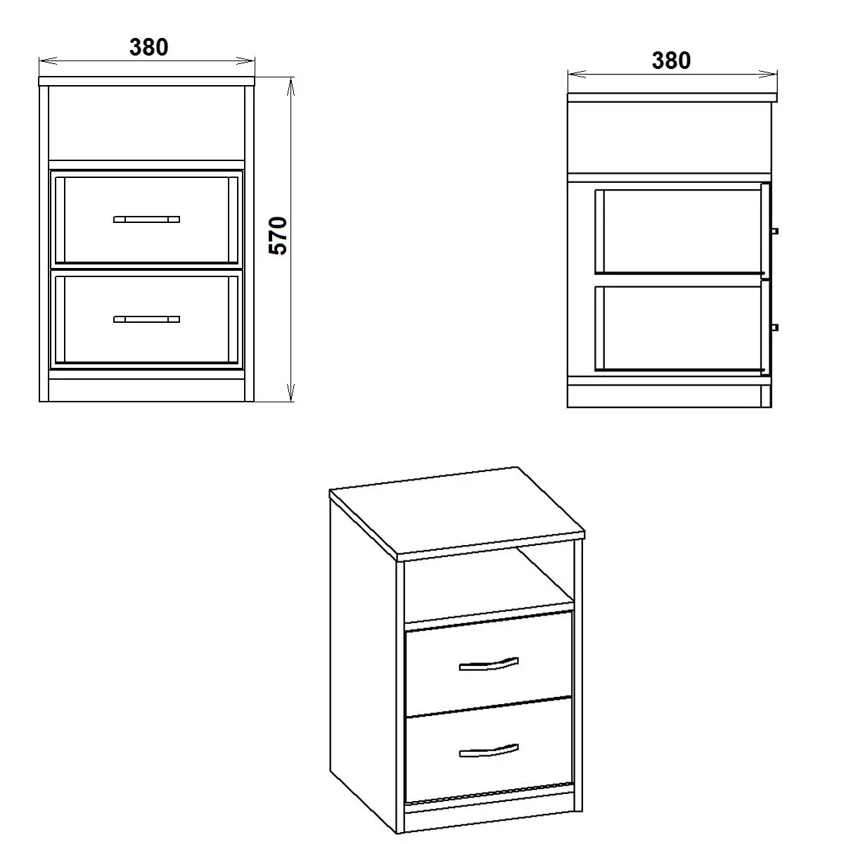 Тумба приліжкова Компаніт ПКТ-2 2 шт. Бук (26644876) - фото 2