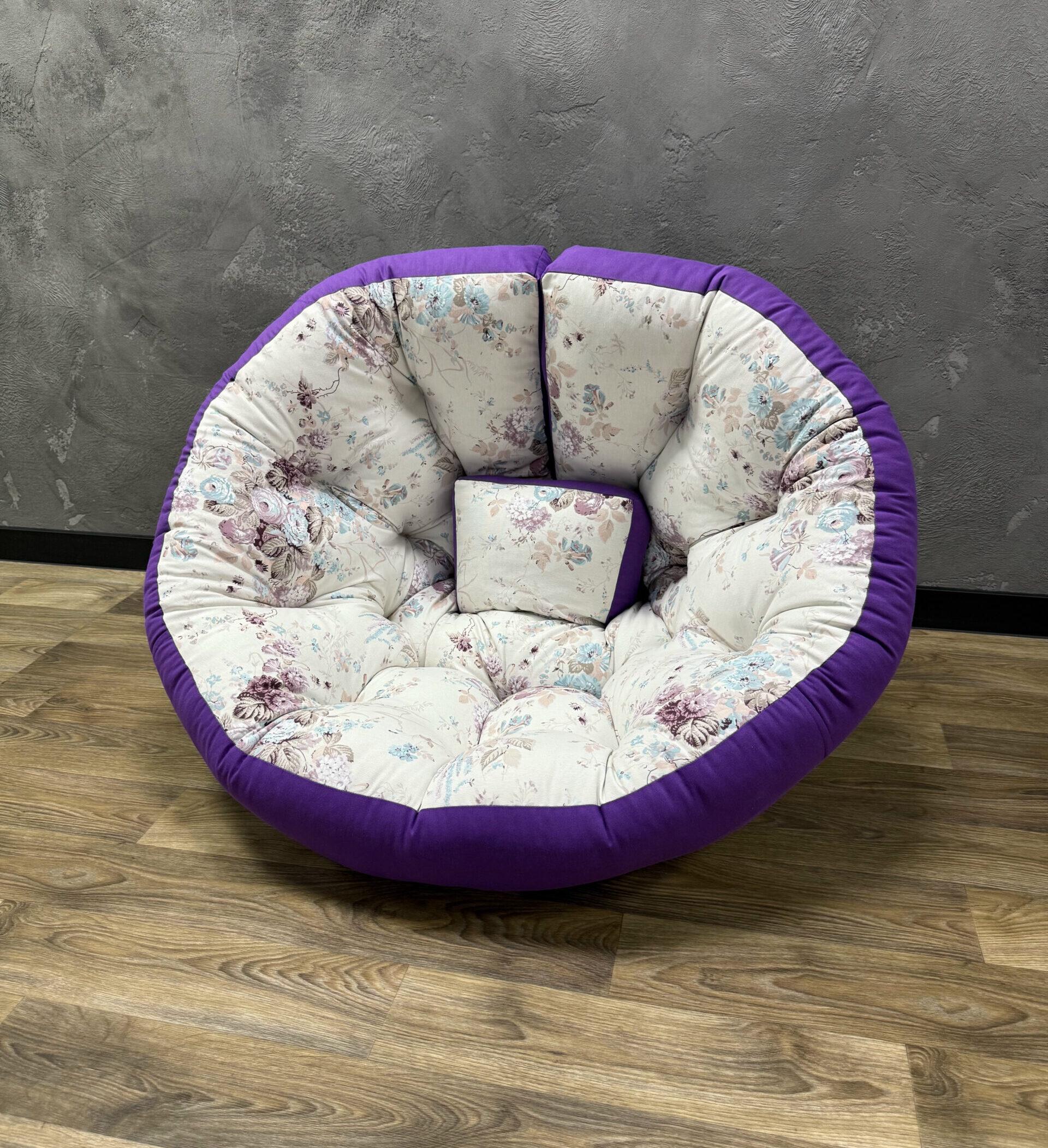 Бескаркасное кресло-матрас трансформер Comfort Home Nude flowers панама 180x90 см