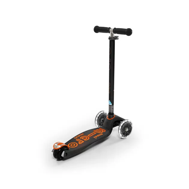 Самокат MICRO Maxi Deluxe LED Чорно-жовтогарячий (MMD143) - фото 3