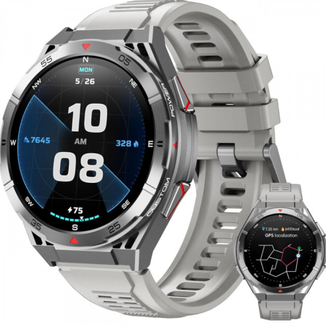 Смарт-годинник Oukitel BT12 1,43" 480 mAh Grey (6931940789585) - фото 2