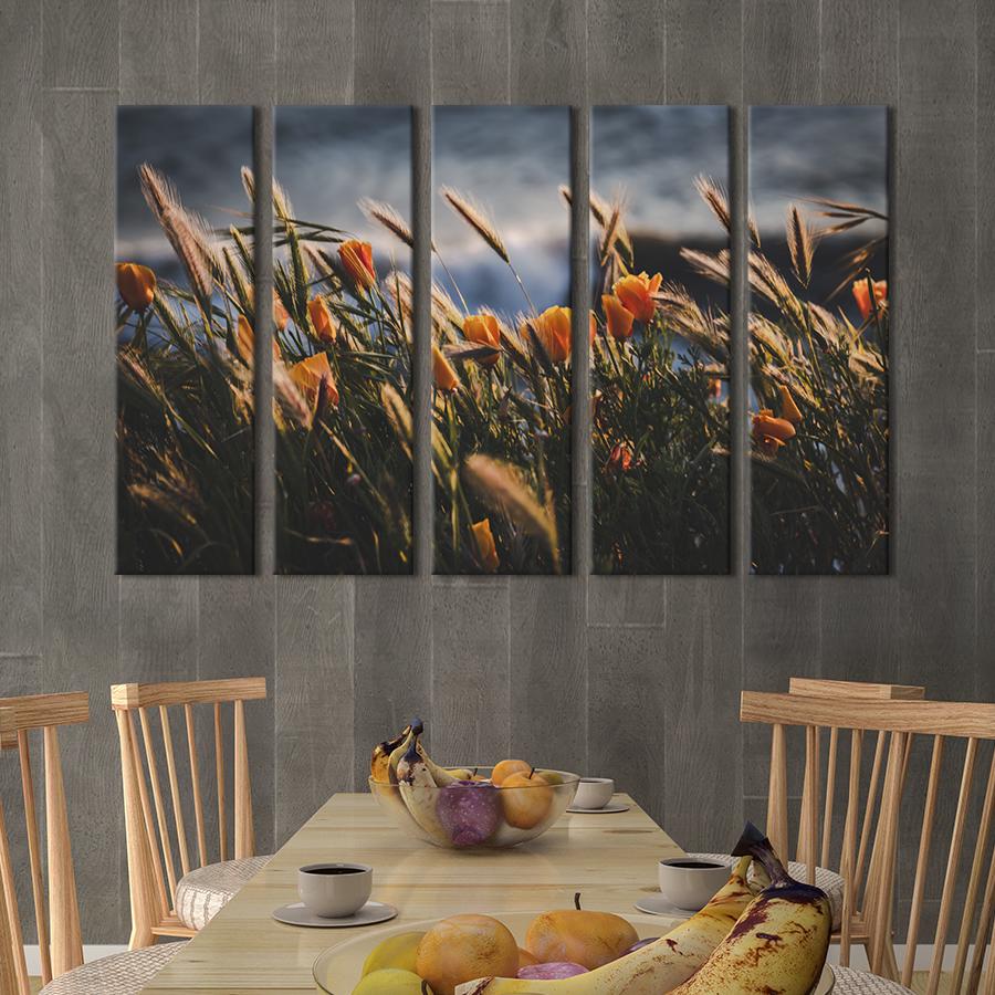 Картина на полотні Лугові квіти та трави 87x50 см (957-51)