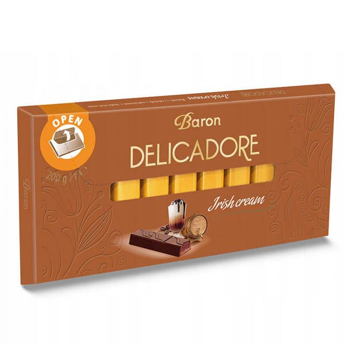 Шоколад молочний Delicadore Baron Irishcream зі смаком ірландського крему 200 г