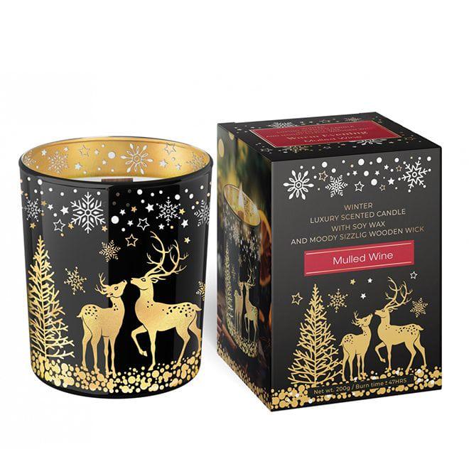 Ароматическая свеча Flora Warm Evening Mulled Wine с деревянным фитилем (28883)