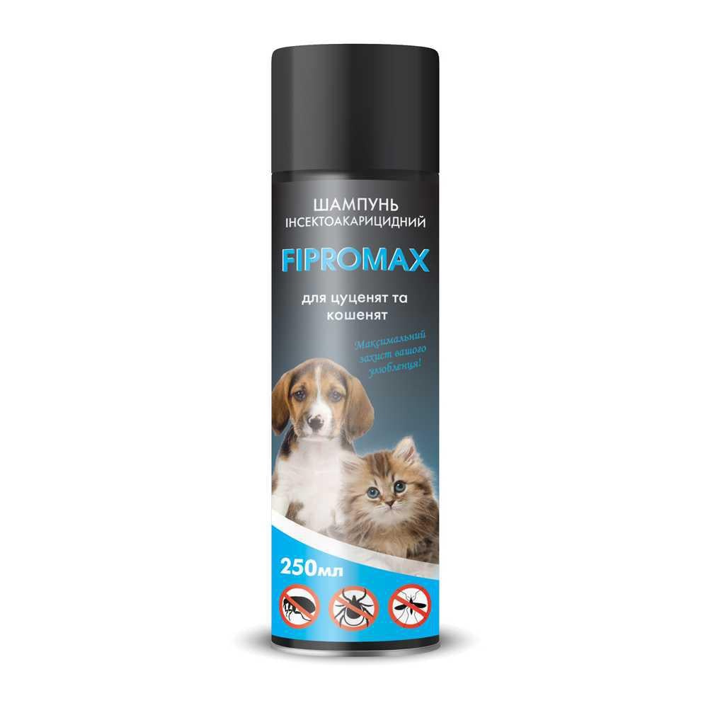 Шампунь Fipromax от блох и клещей для котят и щенков с пропоскуром 250 мл