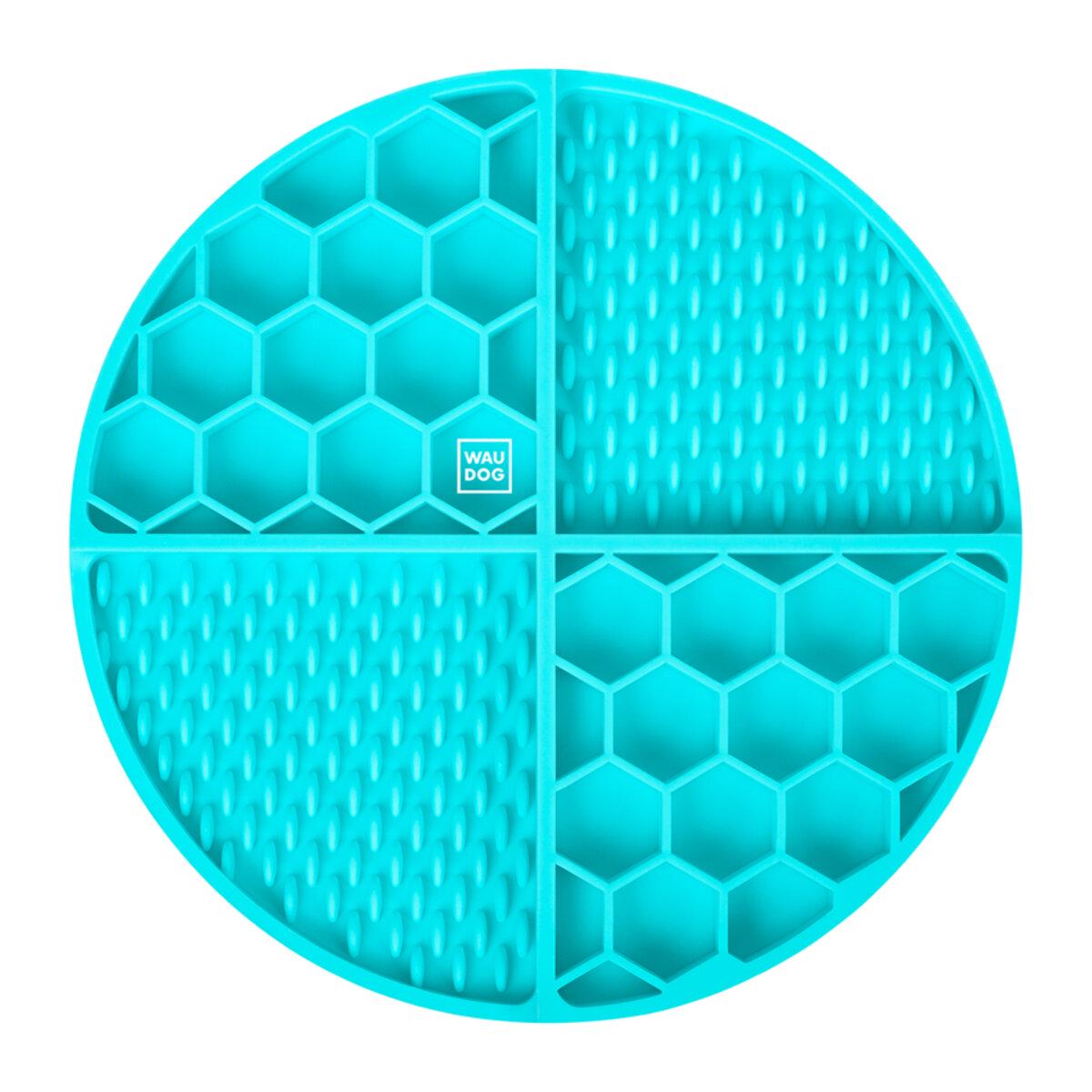 Коврик для слизывания и медленного питания Waudog Silicone 211х211х30 мм Голубой (23502 Col)