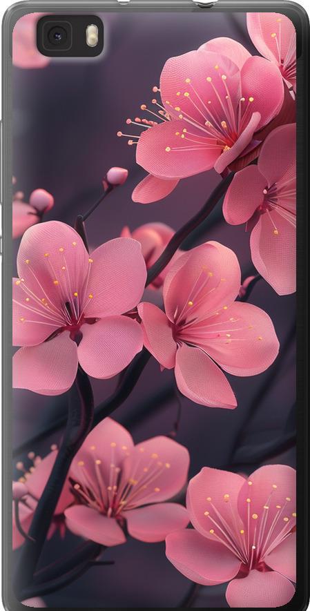Чехол на Huawei Ascend P8 Lite Пурпурная сакура (6075u-126-42517) Чехол на Huawei Ascend P8 Lite Пурпурная сакура (6075u-126-42517)
