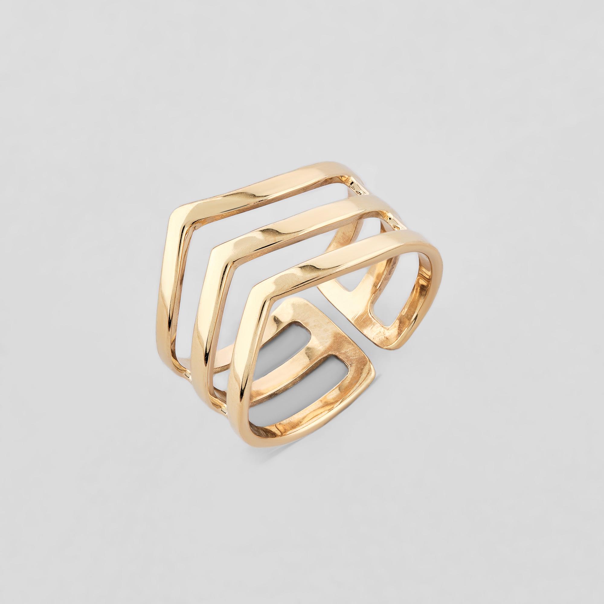 Серебряное кольцо Minimal Три Линии (11213)