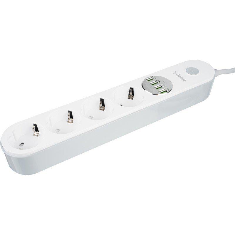Фильтр сетевой Gelius G-Power GP-PS-001 4-220V/4 USB порта 3,4A 2 м White (58011) - фото 6 Фильтр сетевой Gelius G-Power GP-PS-001 4-220V/4 USB порта 3,4A 2 м White (58011) - фото 6
