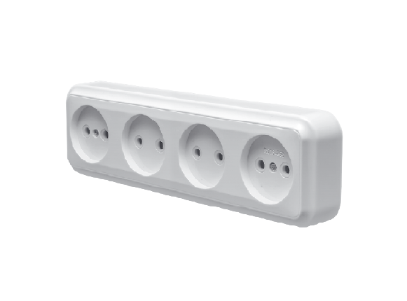 Розетка чотиримісна накладна MARSHEL RO16-252 White