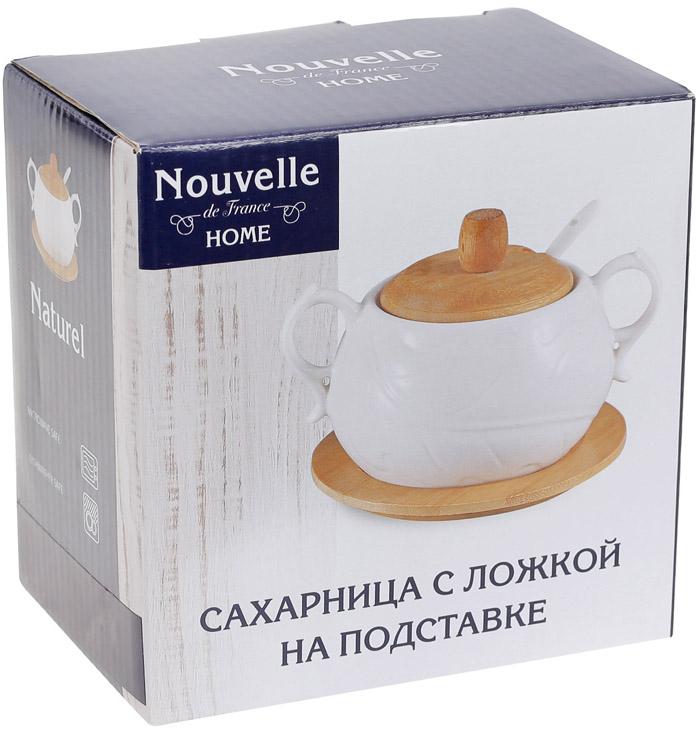 Сахарница фарфоровая Nouvelle Home Лист 400 мл с двумя ручками на подставке-костере (BD-375-374) - фото 3 Сахарница фарфоровая Nouvelle Home Лист 400 мл с двумя ручками на подставке-костере (BD-375-374) - фото 3
