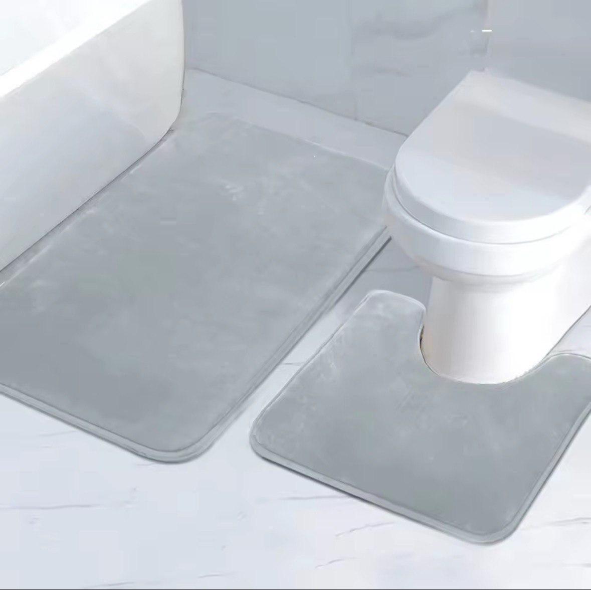 Набор ковриков в ванную и туалет Smooth Premium Memory Foam 2в1 80х50/60х50 см Серый (NK2in1Smooth0002) - фото 9 Набор ковриков в ванную и туалет Smooth Premium Memory Foam 2в1 80х50/60х50 см Серый (NK2in1Smooth0002) - фото 9