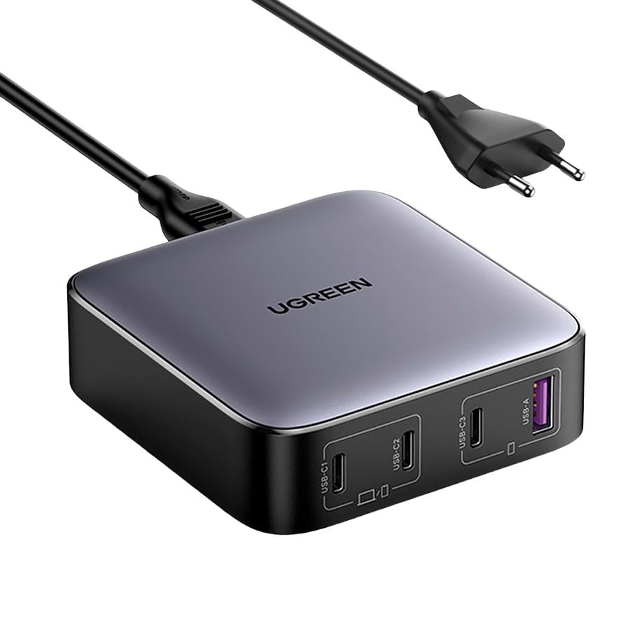 Сетевое зарядное устройство настольное UGREEN CD328 1USB+3Type-C 100W Nexode 2m GaN Desktop Charger Gray (90928)
