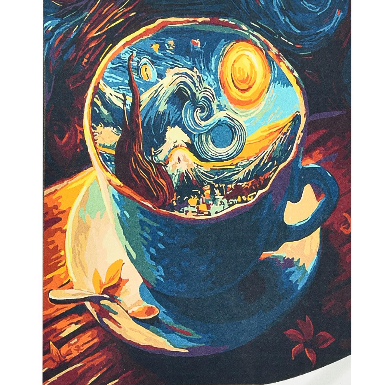 Картина за номерами Strateg Світ у чашці 50х50 см (AA003) Картина за номерами Strateg Світ у чашці 50х50 см (AA003)