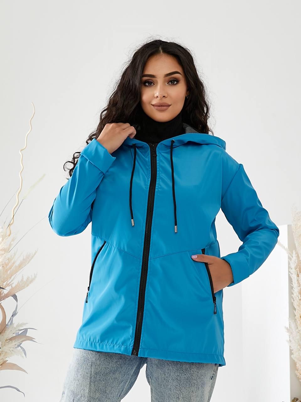 Куртка-дождевик Khan короткая без утеплителя р. 54-56 Голубой (Kh757)