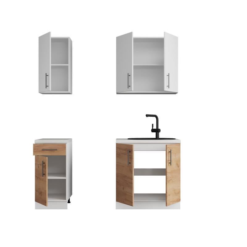 Кухня модульная Еверест Оптима №1 1,8 м Белый/Дуб крафт золотой (DTM-5691) - фото 3 Кухня модульная Еверест Оптима №1 1,8 м Белый/Дуб крафт золотой (DTM-5691) - фото 3