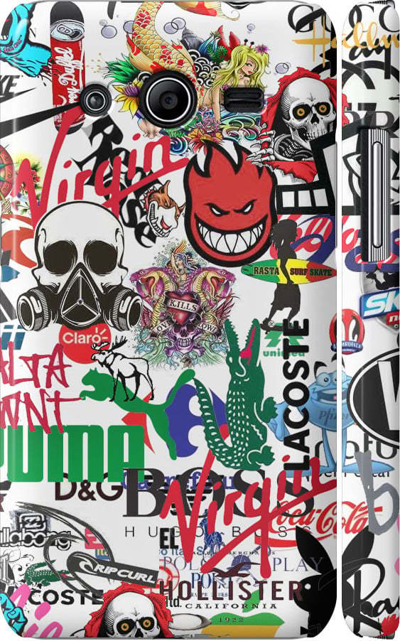 Чохол на Samsung Galaxy Core 2 G355 Many different logos (4022m-75-42517)