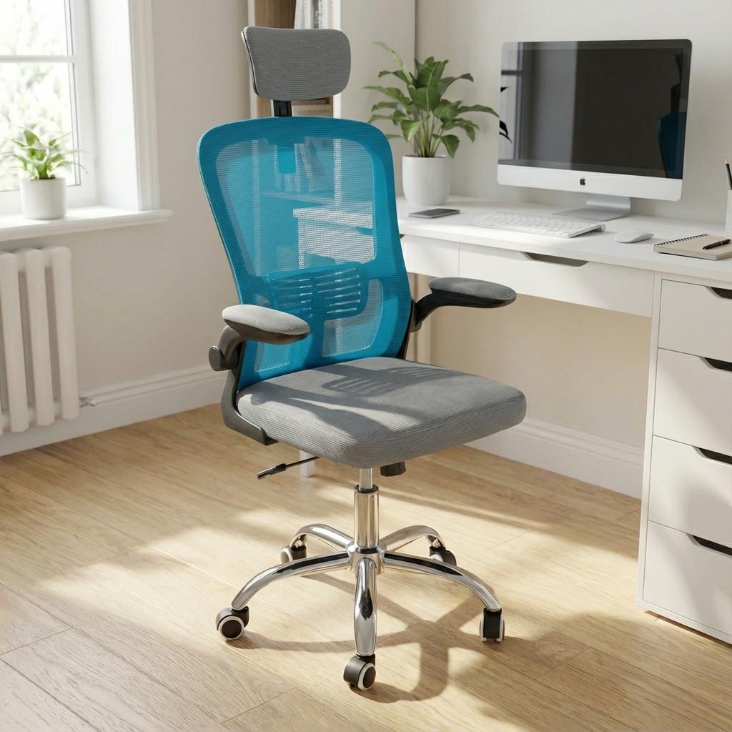 Кресло компьютерное детское Perfect Home OC-8970M Серый/Голубой (PFH-092060)